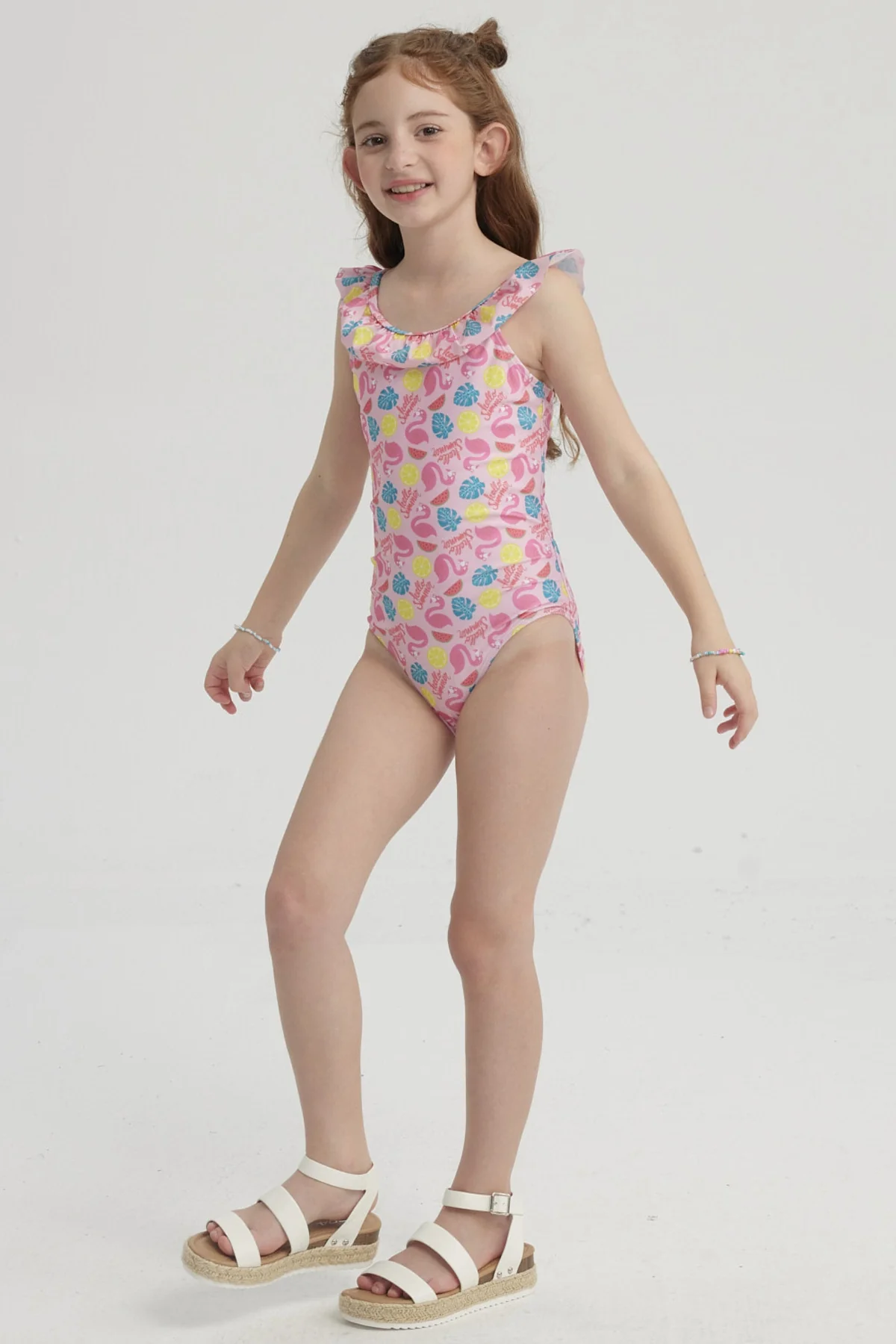 Traje de Baño Niña Básico Rosado - Image 3