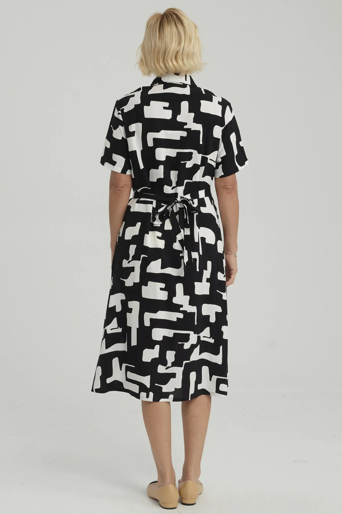 Vestido Mujer Abotonado Negro - Image 2