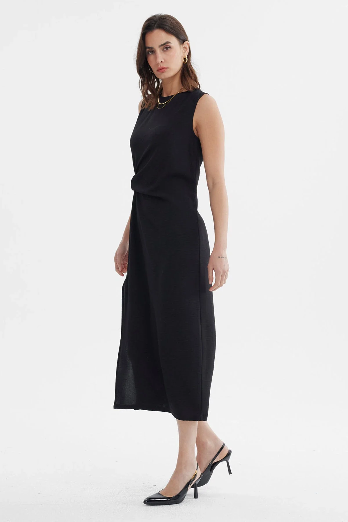 Vestido Mujer Falda Midi Negro - Image 2