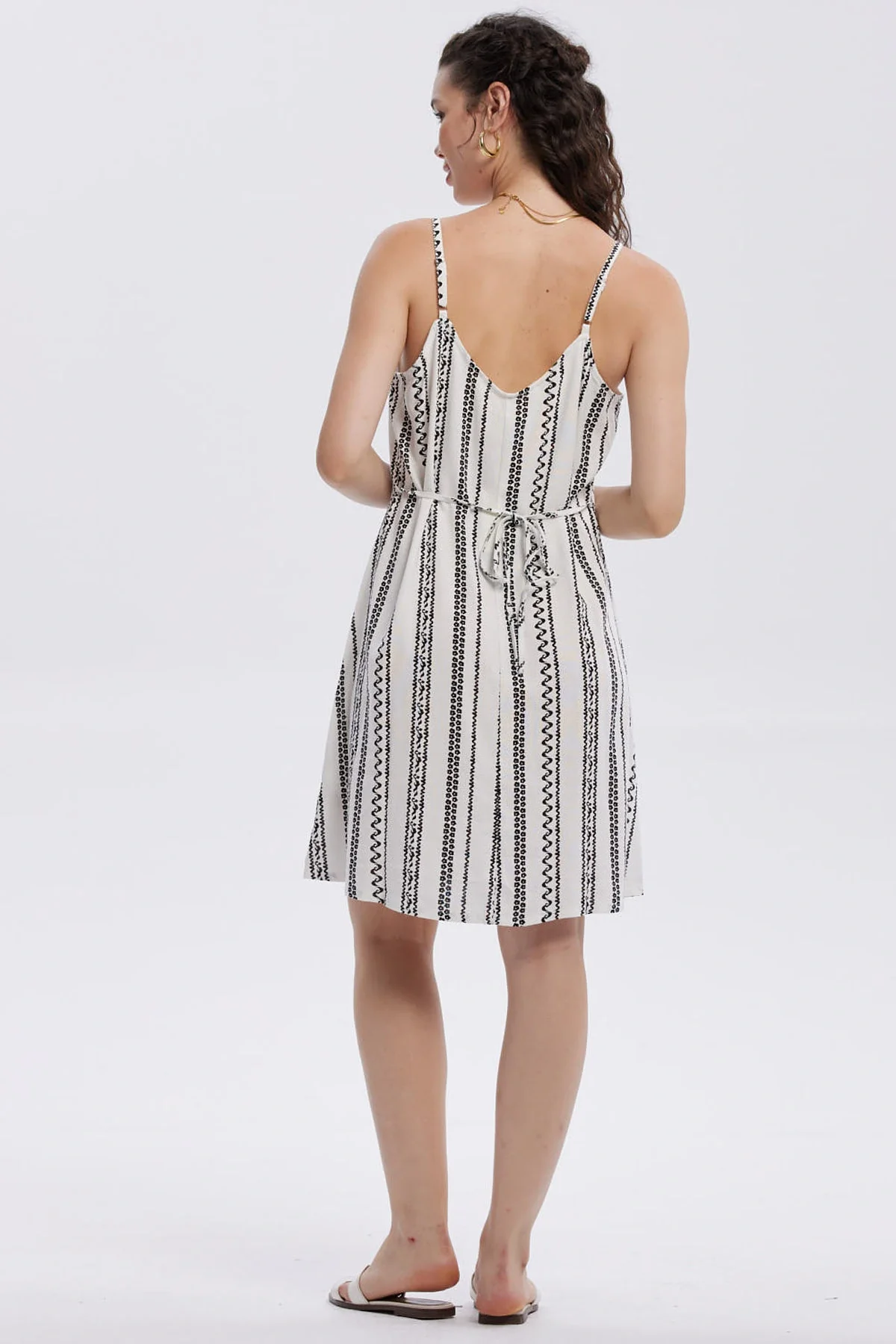 Vestido Mujer Lino Corto Crudo - Image 3