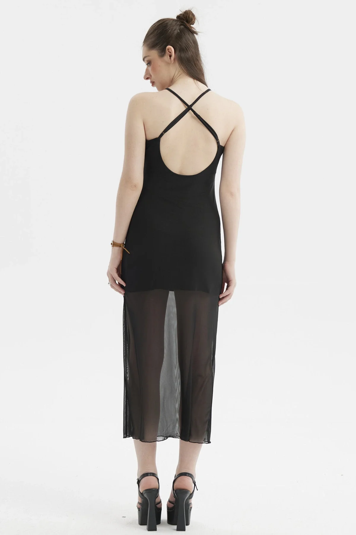 Vestido Mujer Pabilo Largo Estampado Negro - Image 2