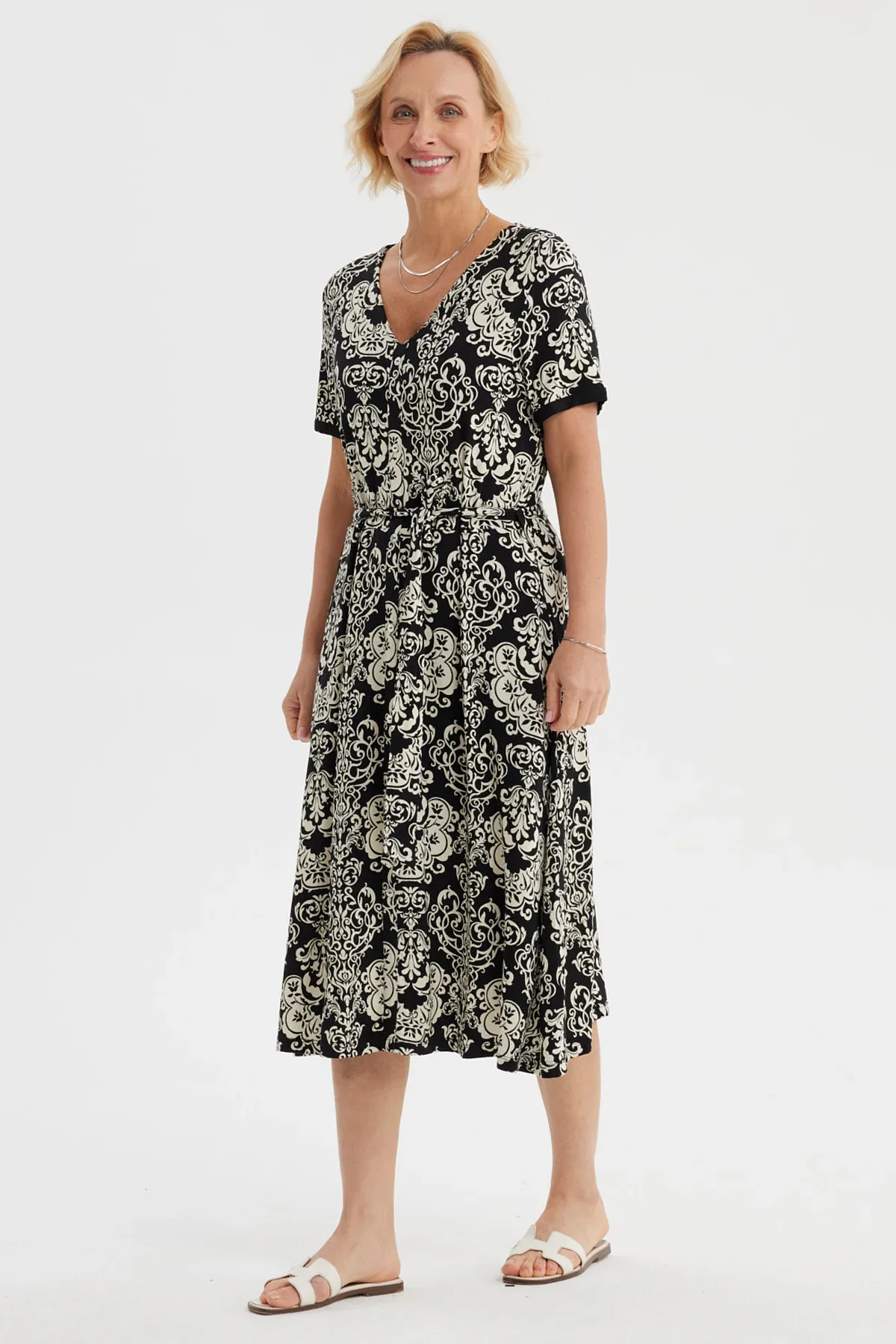 Vestido Mujer Print Negro