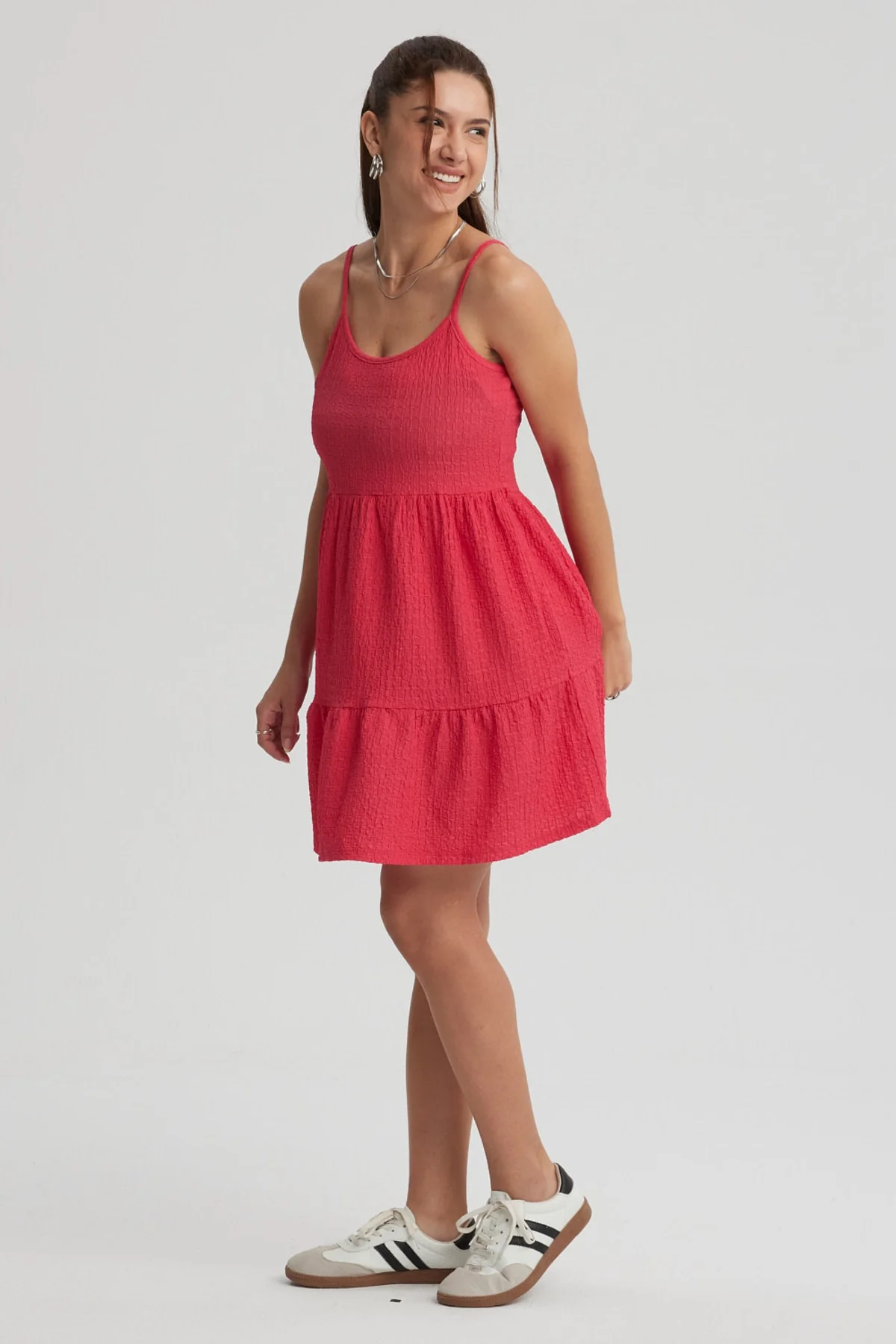 Vestido Mujer Textura Fucsia - Image 3
