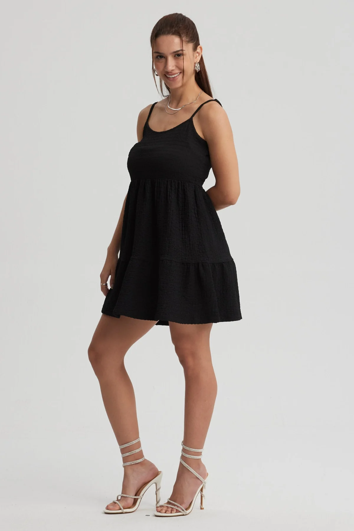 Vestido Mujer Textura Negro - Image 2