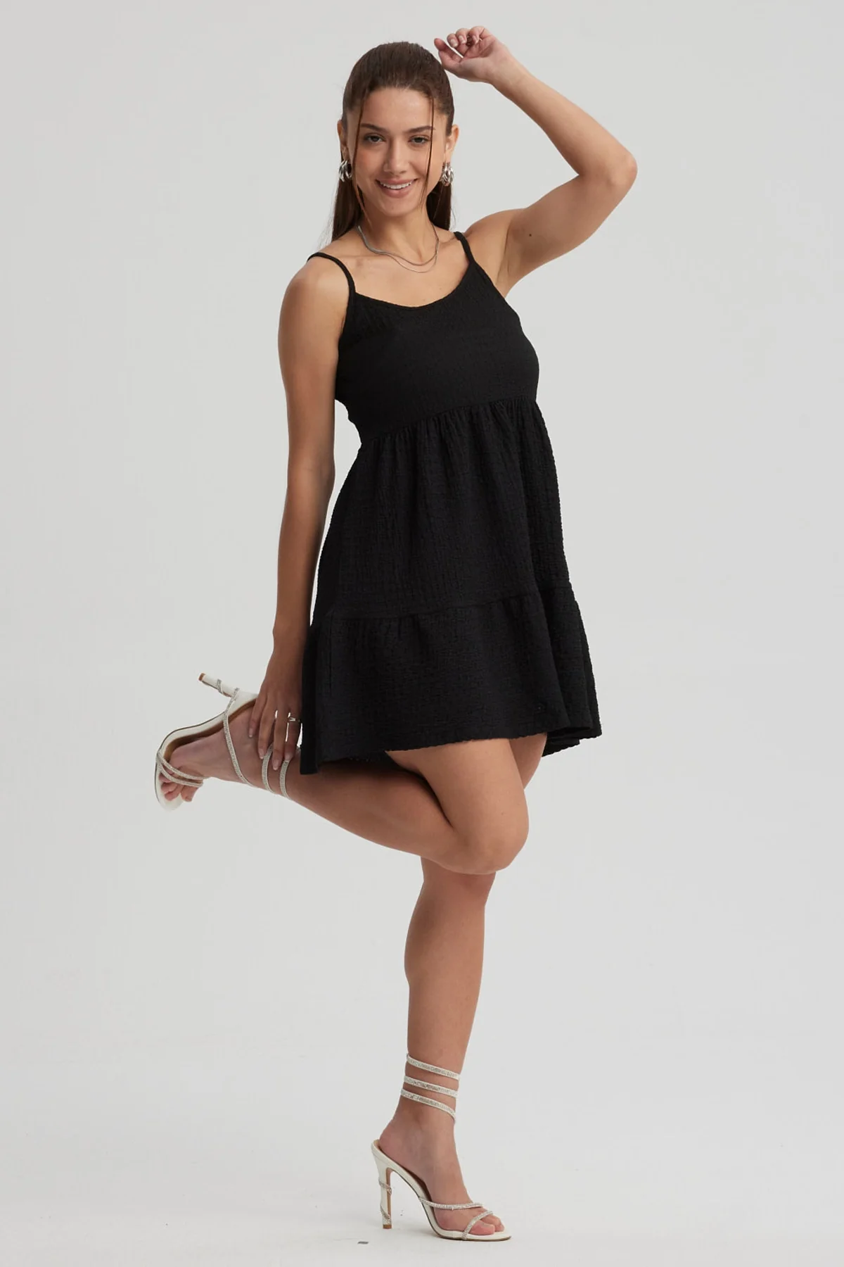Vestido Mujer Textura Negro - Image 4