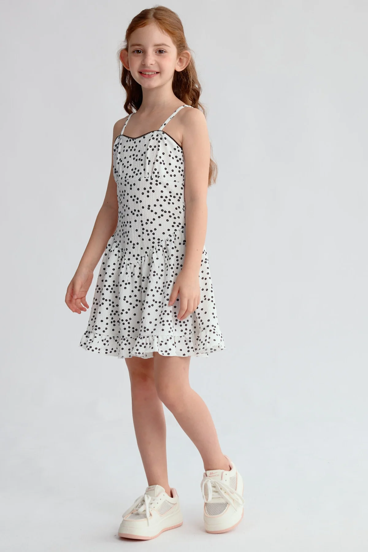 Vestido Niña Cintura Corte Blanco - Image 2