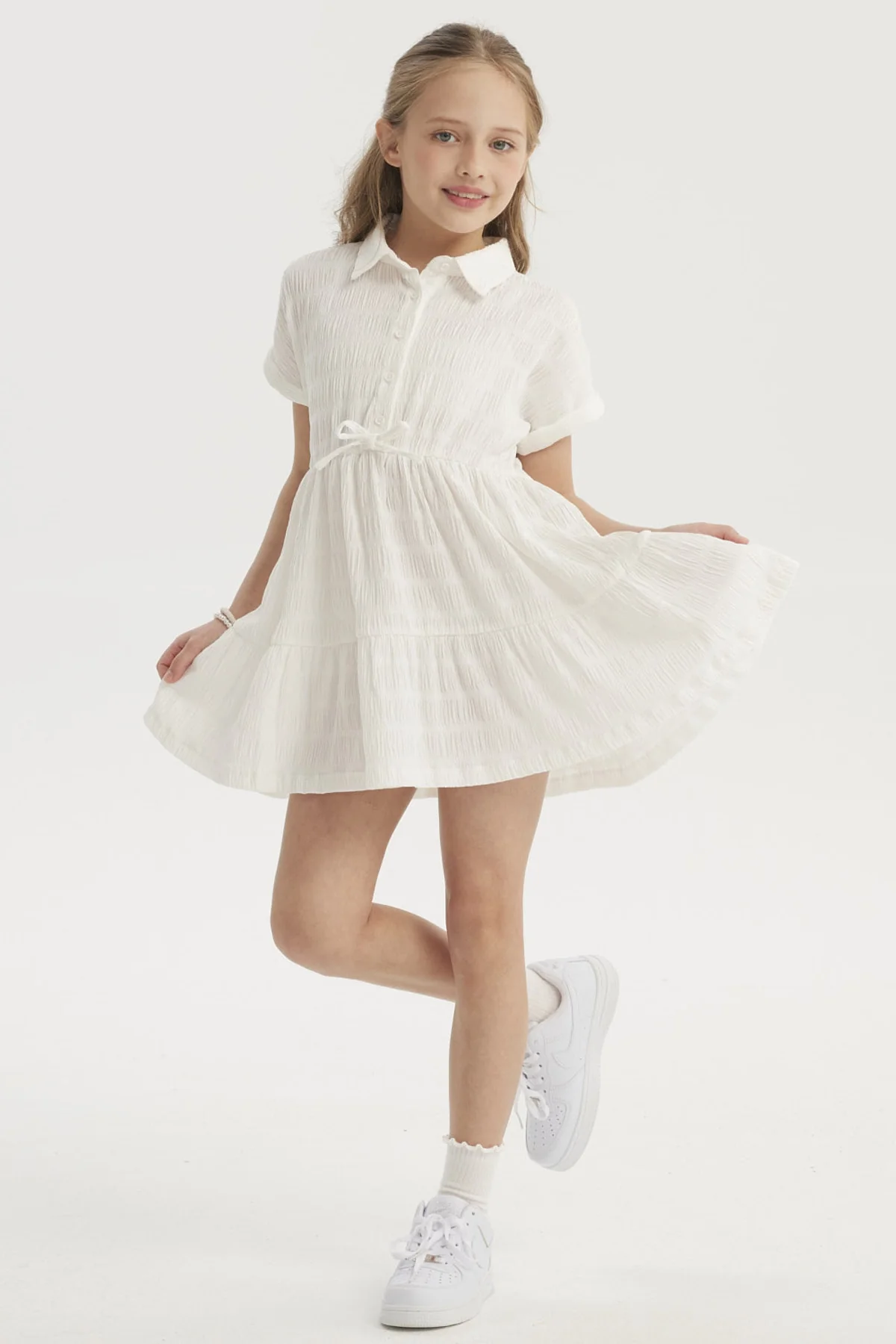 Vestido Niña Con Cuello Crudo - Image 4