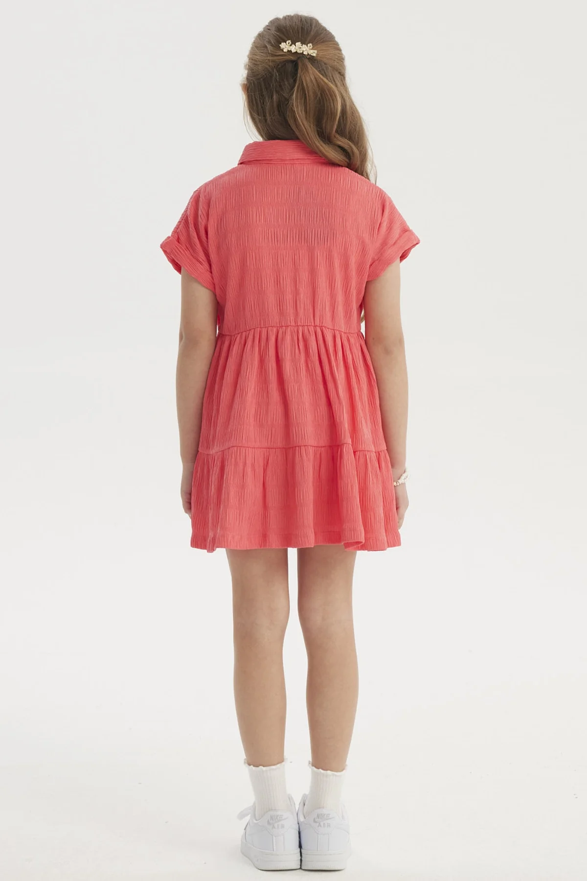 Vestido Niña Con Cuello Fucsia - Image 2