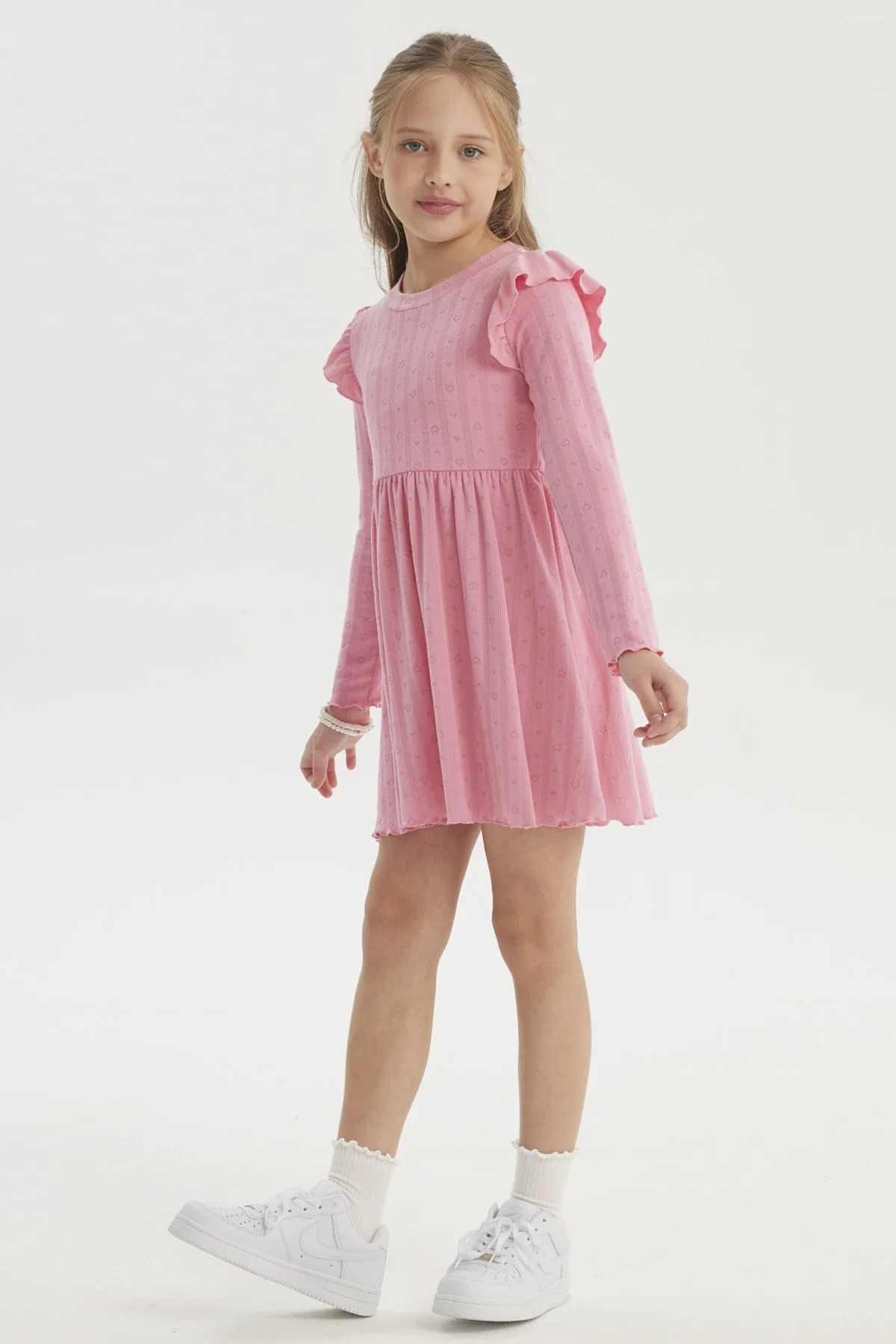 Vestido Niña Con Vuelos Rosado - Image 3