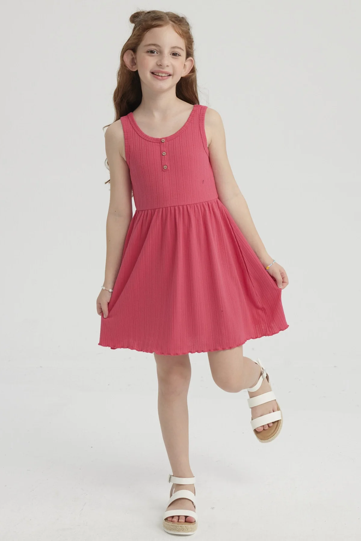 Vestido Niña Rib Fucsia - Image 2