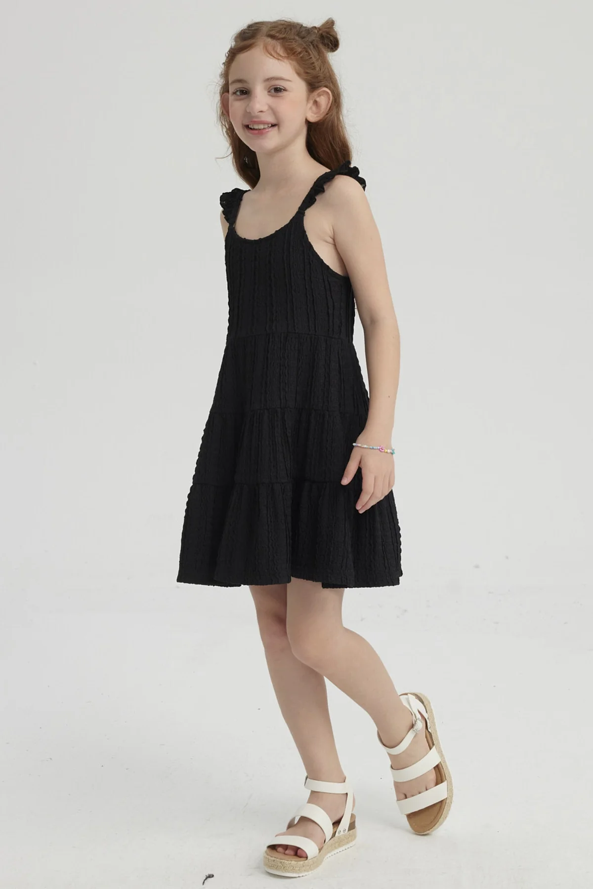 Vestido Niña Teen Con Textura Negro - Image 3